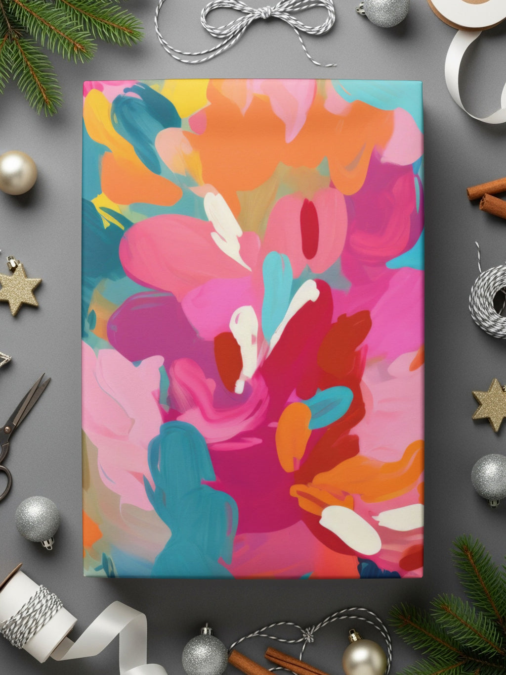 Abstract Colorful Floral Artwork Canvas for Home Decor