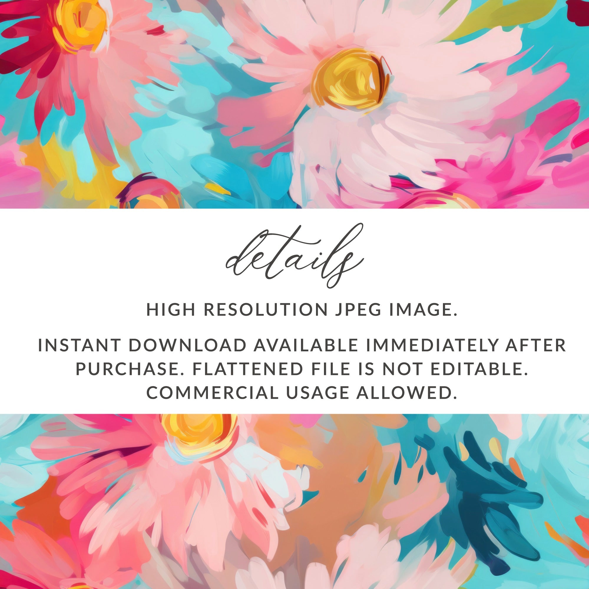 High Resolution JPEG Floral Art Instant Download File