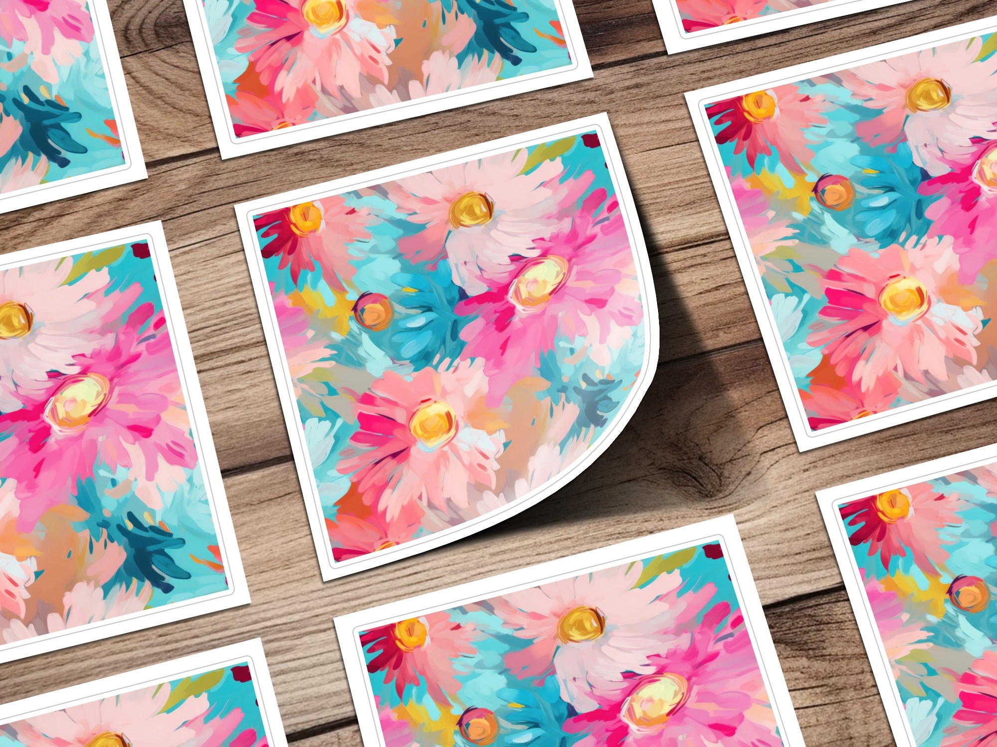 Colorful Abstract Floral Art Print Poster Decor
