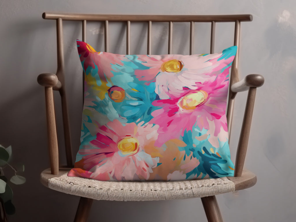 Colorful Floral Pattern Decorative Pillow for Home Decor