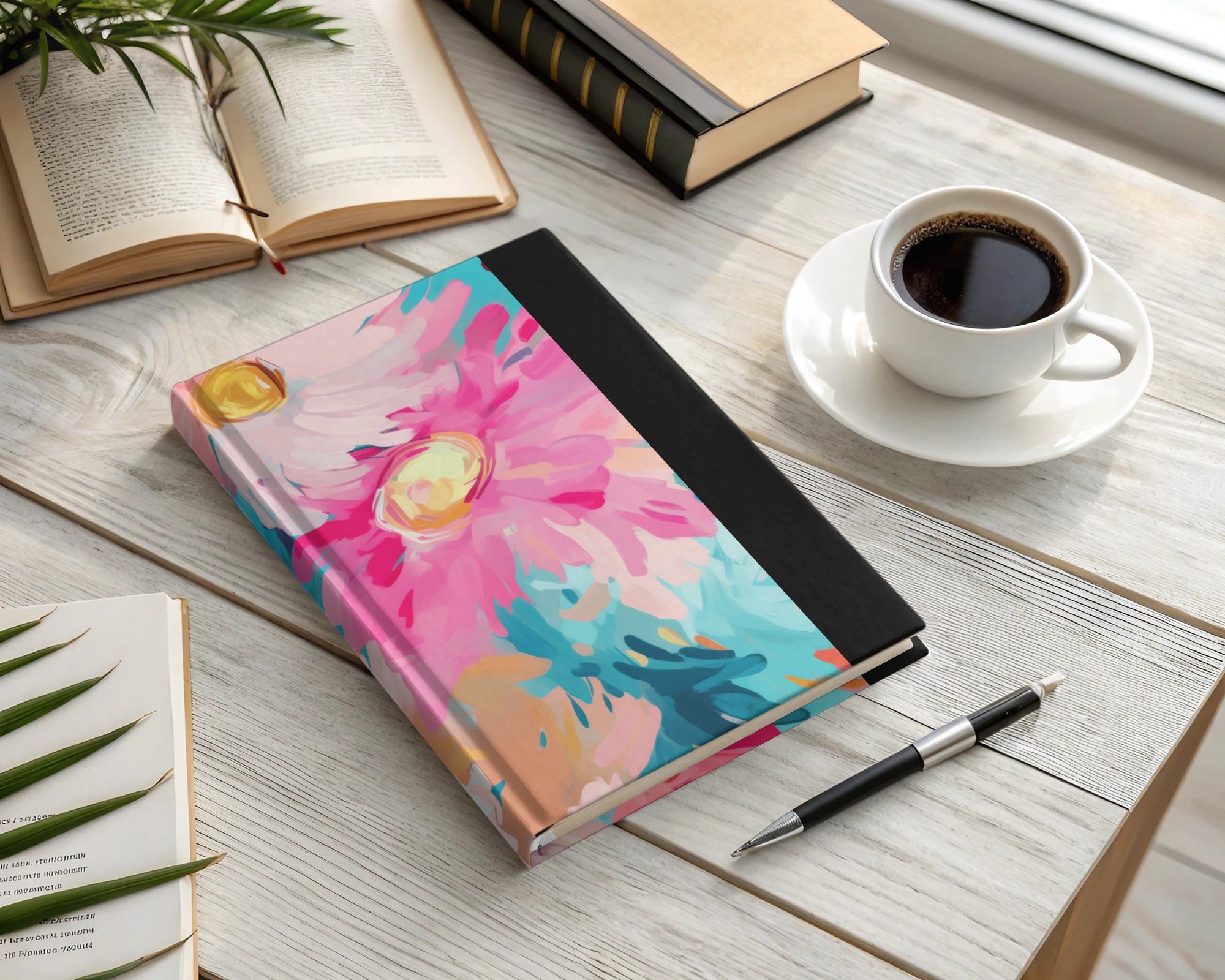 Colorful Floral Art Hardcover Journal Notebook