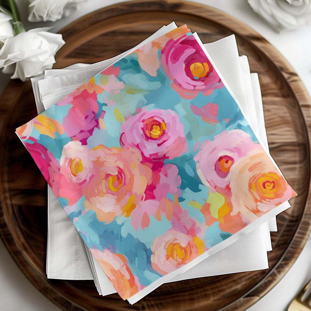 Vibrant Floral Design Napkin for Elegant Table Settings