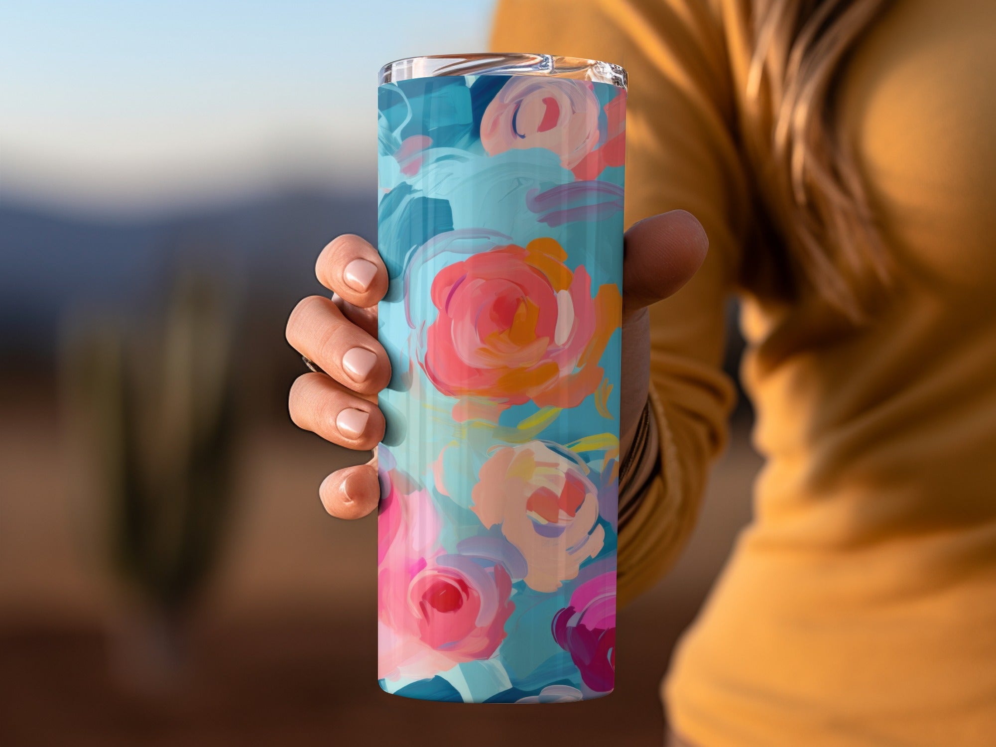 Vibrant Floral Design Insulated Tumbler Travel Mug