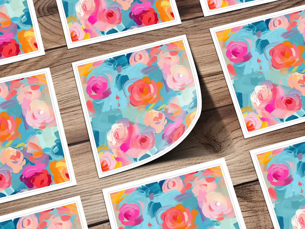 Vibrant Floral Abstract Art Print for Home and Office Decor