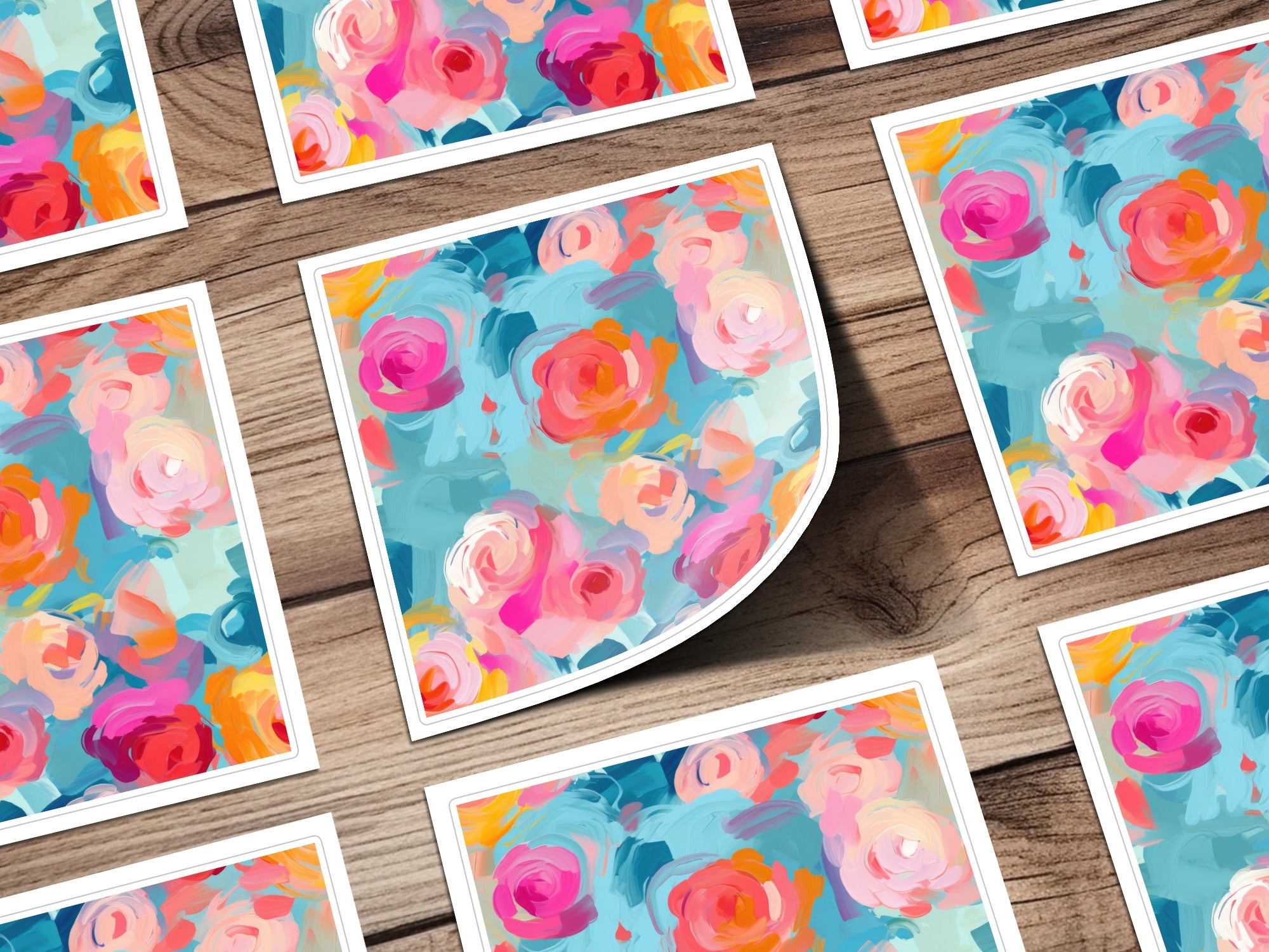 Vibrant Floral Abstract Art Print for Home and Office Decor