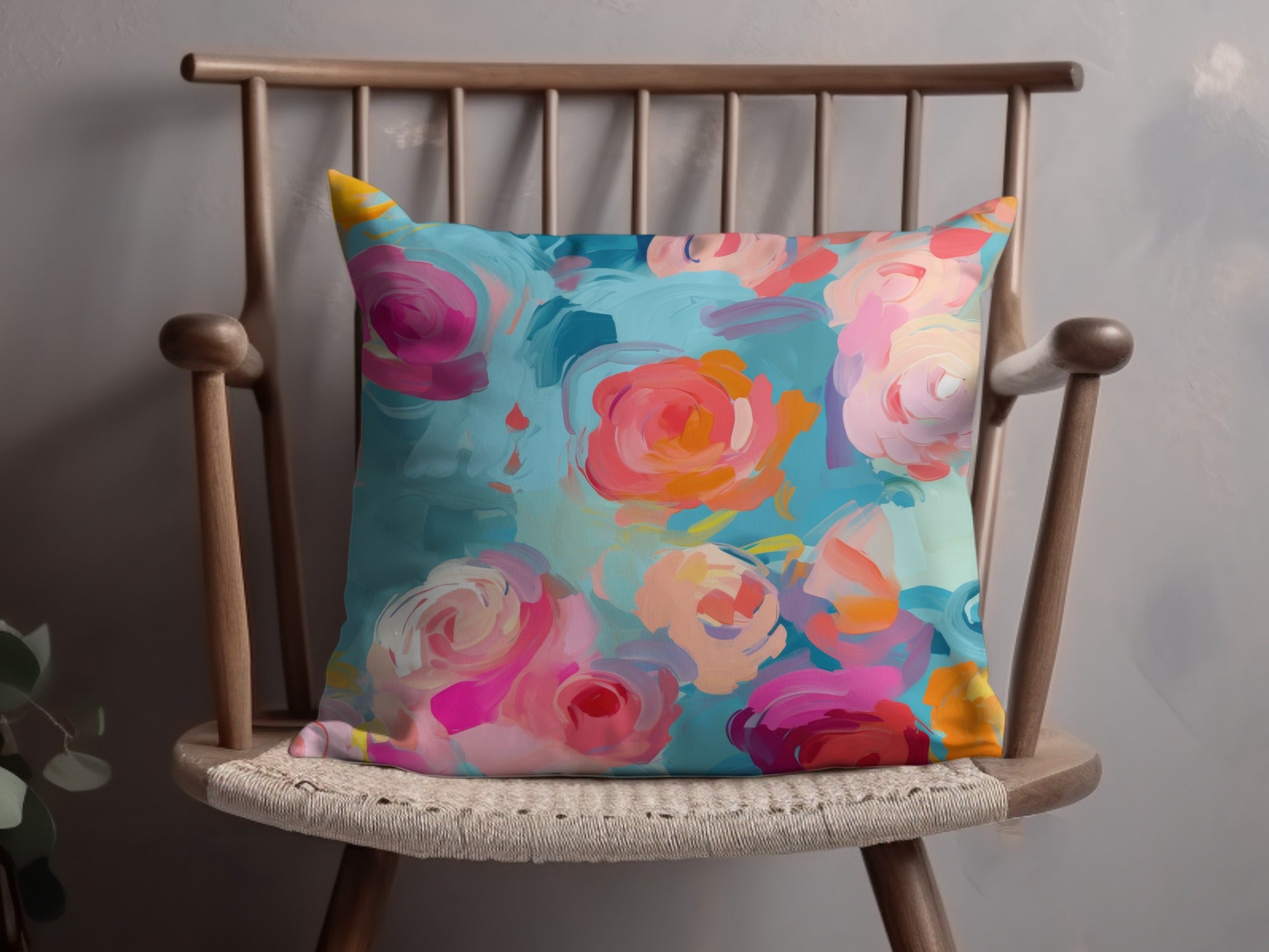 Colorful Floral Abstract Pattern Decorative Pillow Product