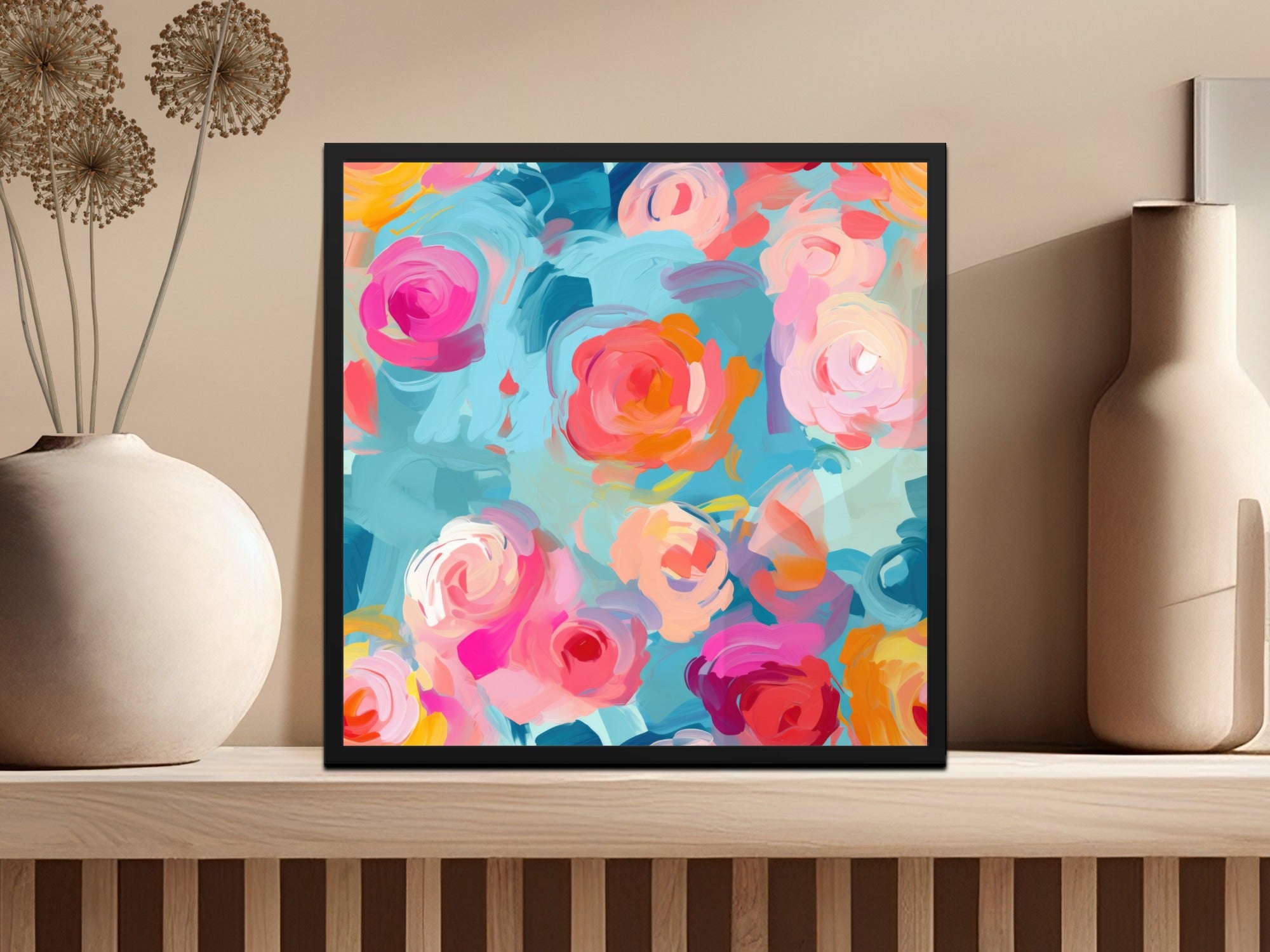 Colorful Abstract Floral Painting Art Print