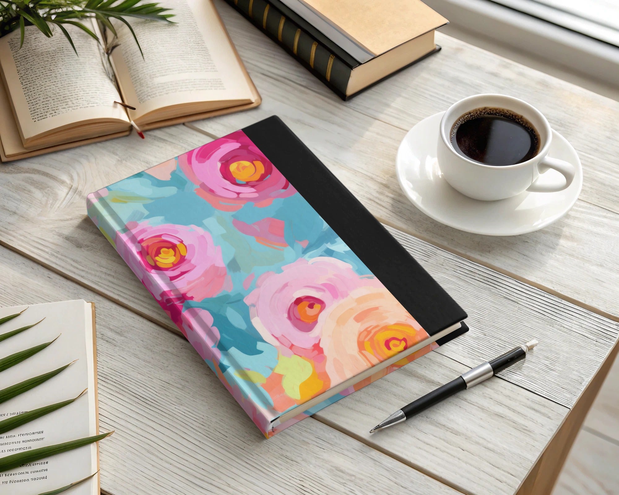 Vibrant Floral Design Hardcover Notebook Journal