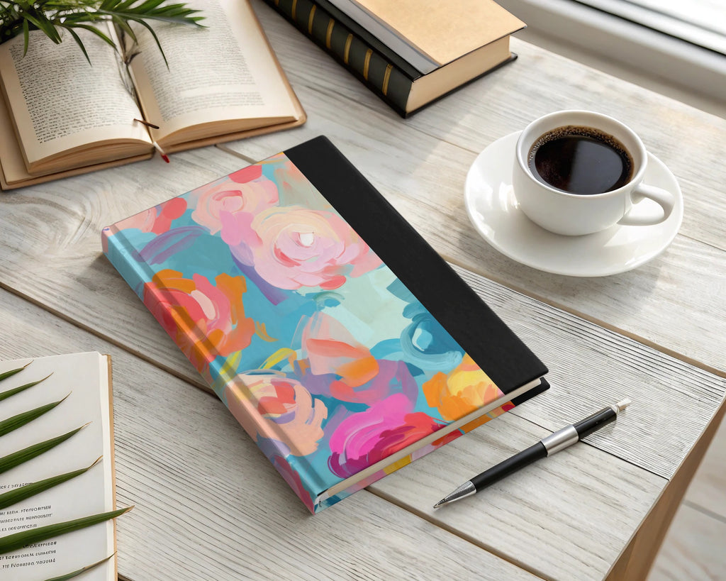 Colorful Floral Hardbound Notebooks for Daily Journals
