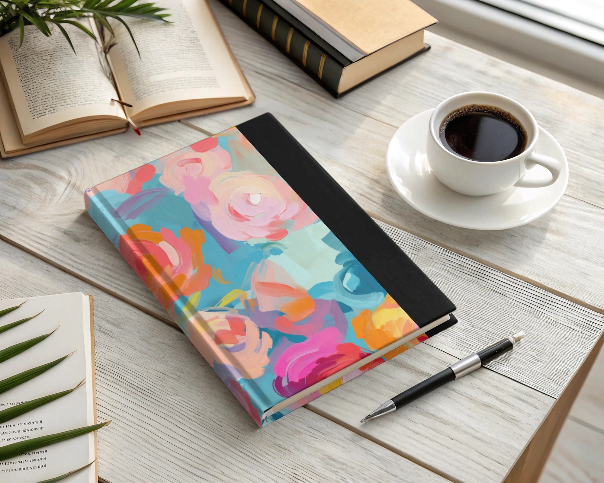 Colorful Floral Hardbound Notebooks for Daily Journals
