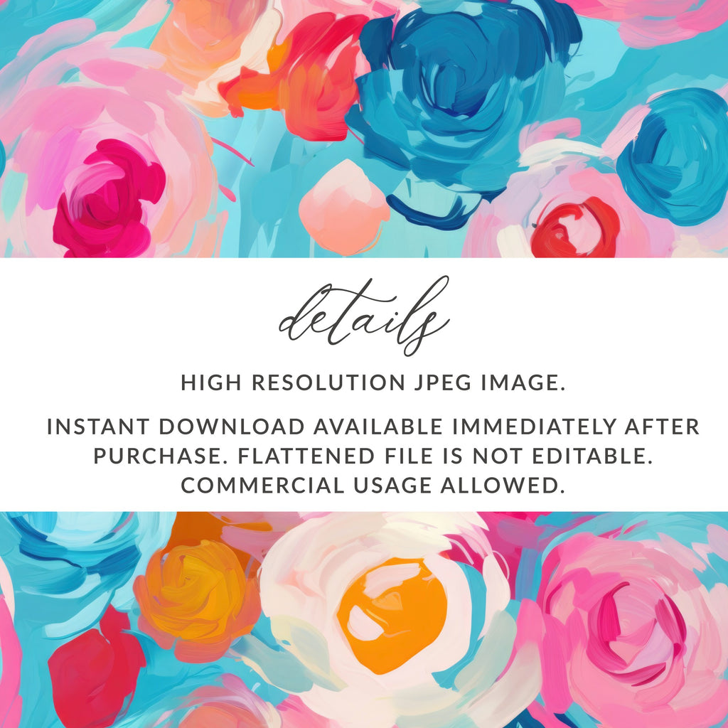 High Resolution Colorful Floral Instant Download Image