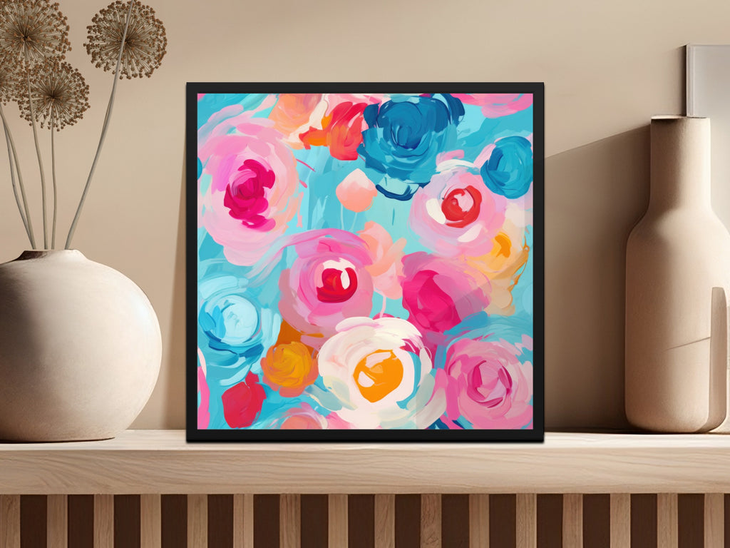 Colorful Abstract Floral Art Print for Home Decor