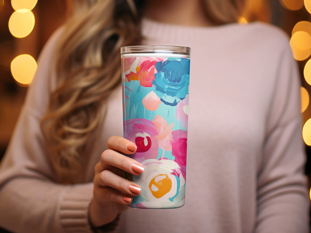 Vibrant Floral Insulated Tumbler for Hot and Cold Drinks