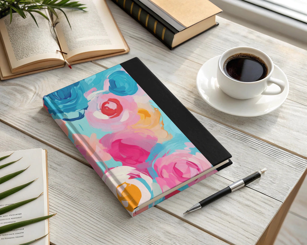 Colorful Floral Design Hardcover Journal Notebook
