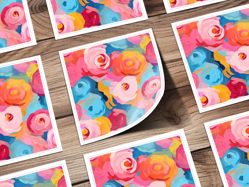 Vibrant Colorful Floral Illustration Sticker Pack