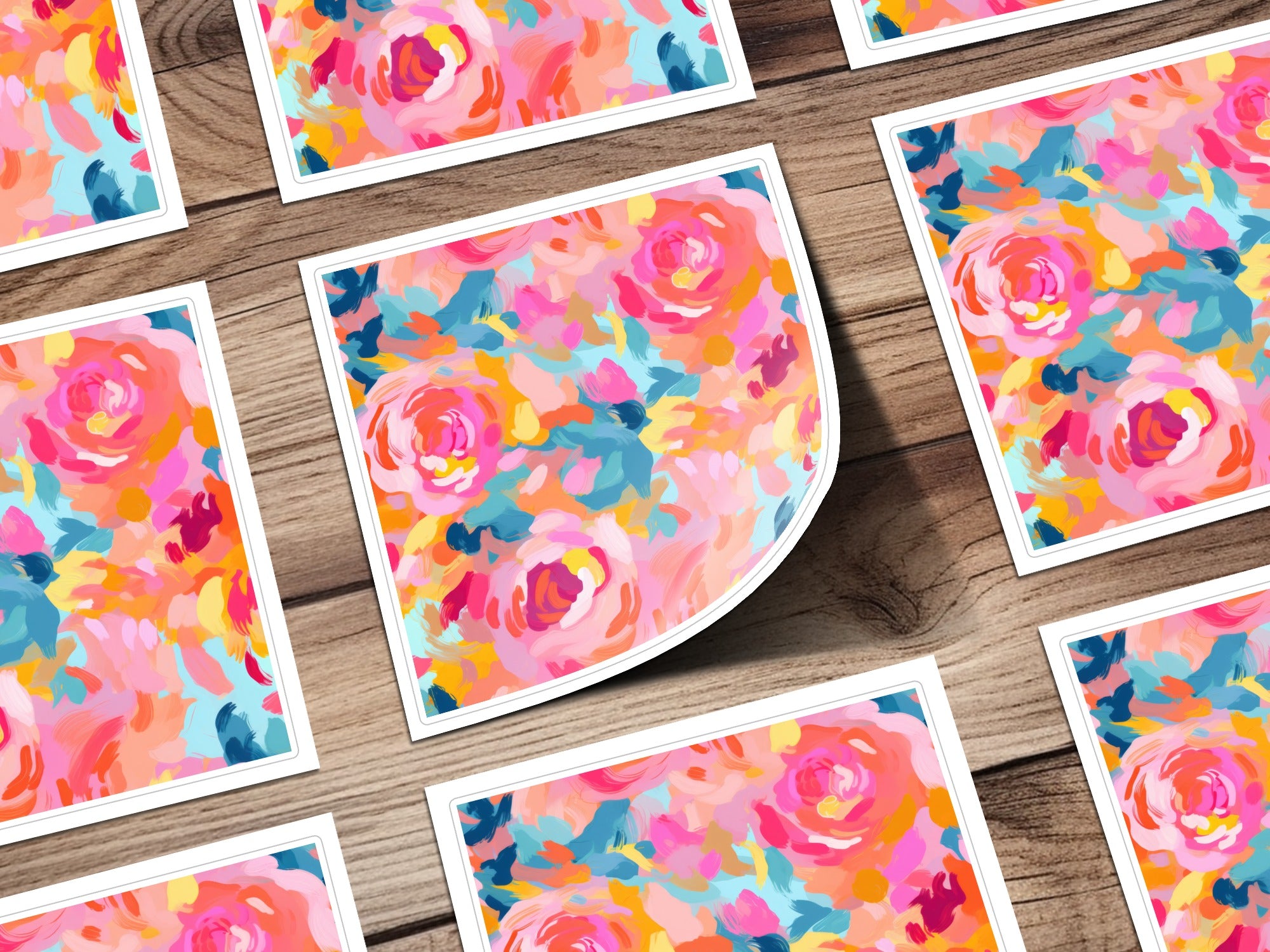 Vibrant Floral Abstract Art Print Colorful Design