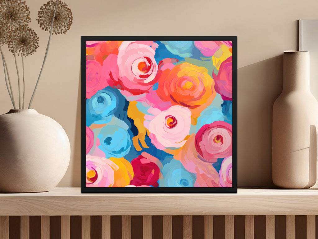 Abstract Colorful Flower Design Wall Art Decor Product
