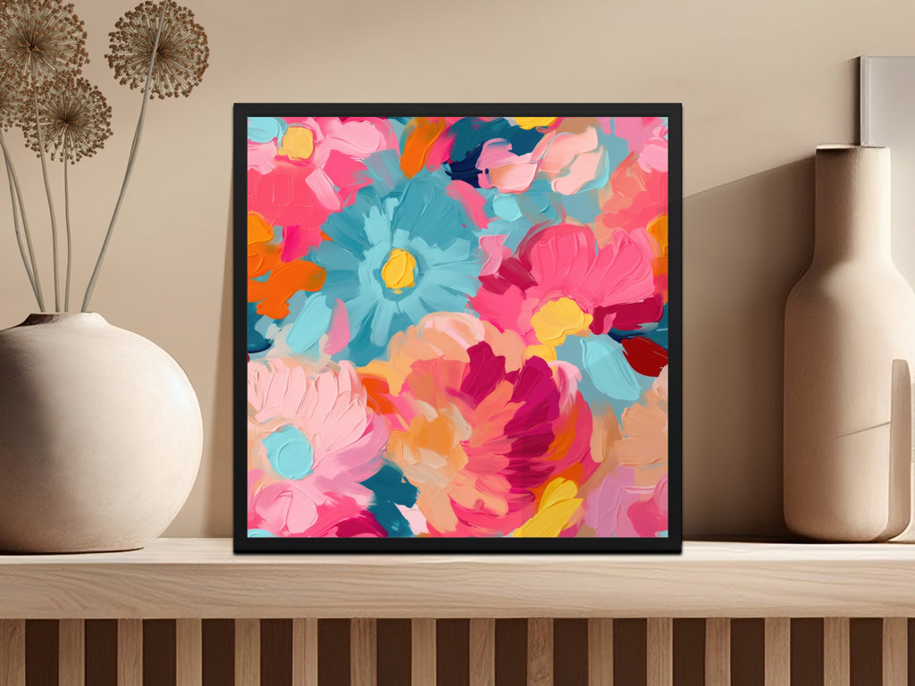 Colorful Abstract Floral Art Print for Home Decor
