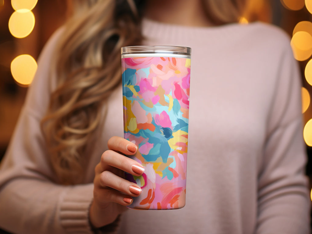 Vibrant Multicolor Abstract Art Design Tumbler