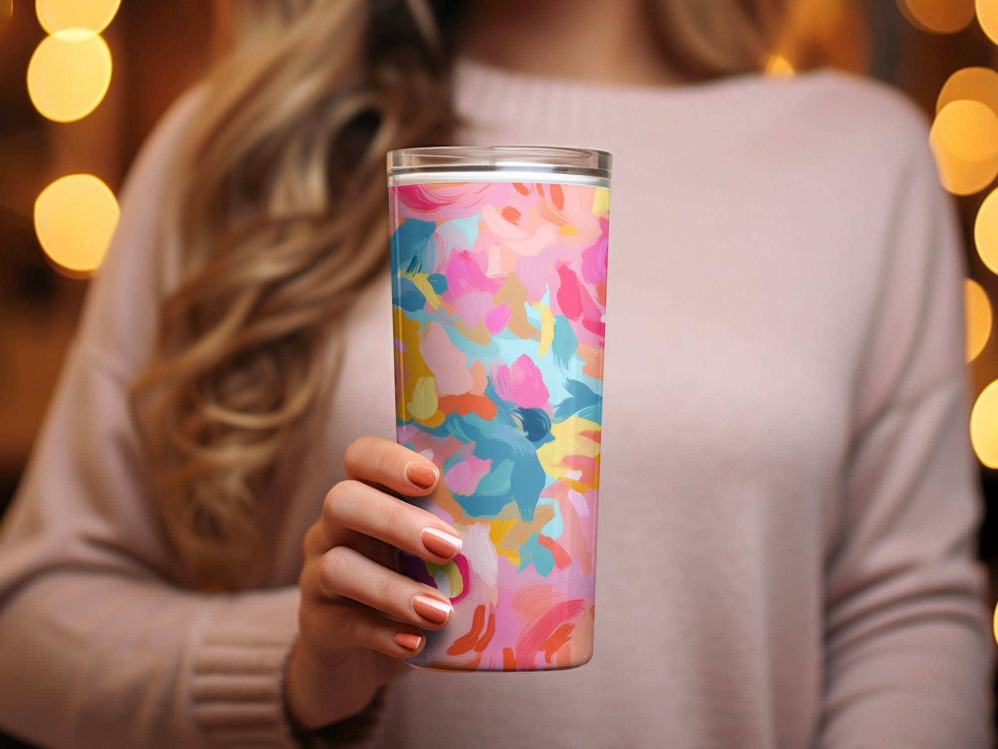 Vibrant Multicolor Abstract Art Design Tumbler