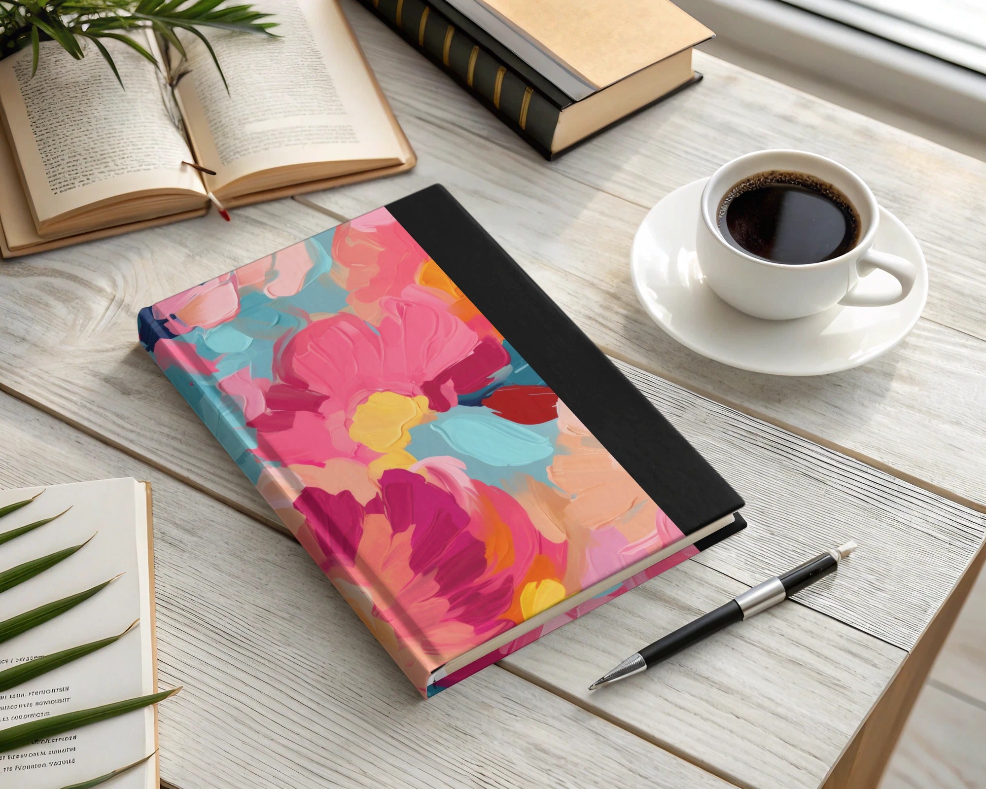 Colorful Floral Design Hardcover Journal for Daily Notes