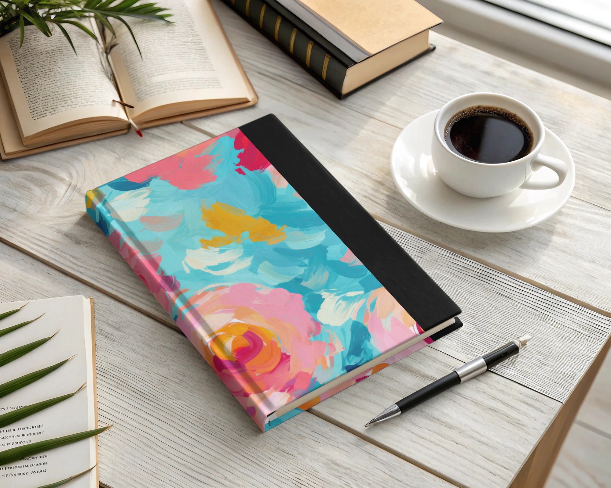 Colorful Abstract Floral Design Notebook for Daily Use