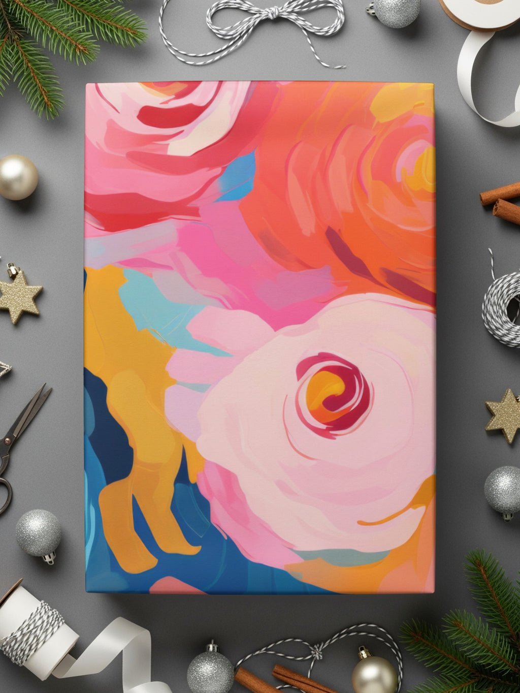 Vibrant Abstract Floral Design Art Print Canvas