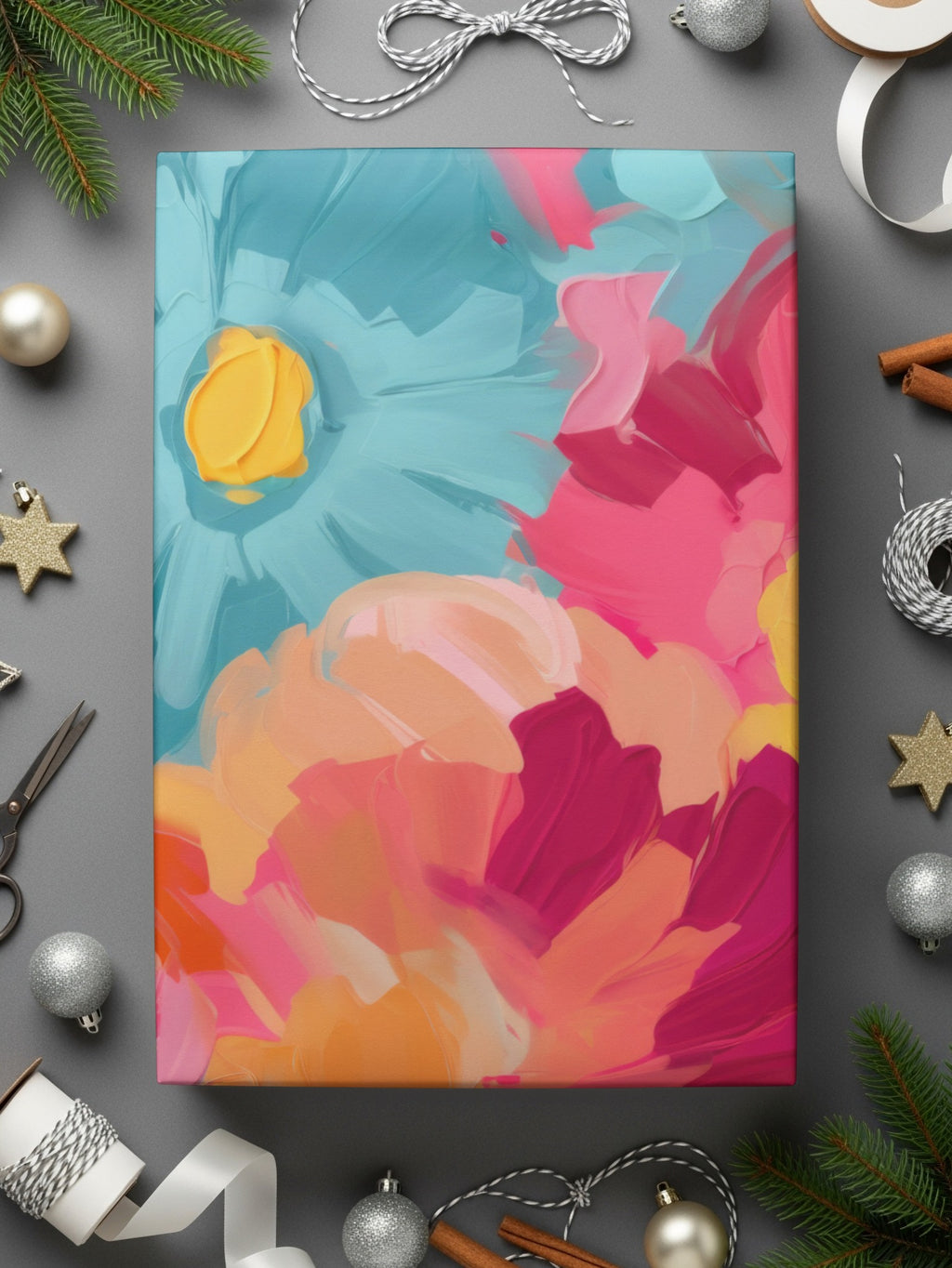 Colorful Abstract Floral Canvas Art for Home Decor