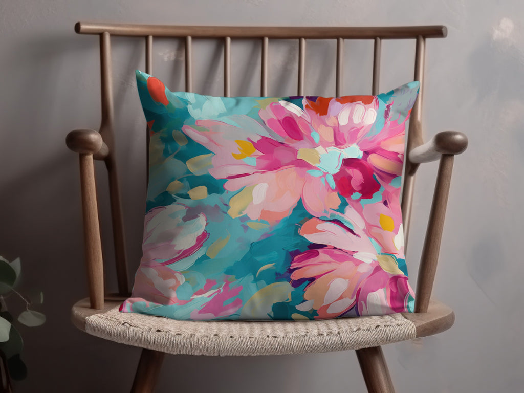 Vibrant Floral Decorative Cushion for Home Decor