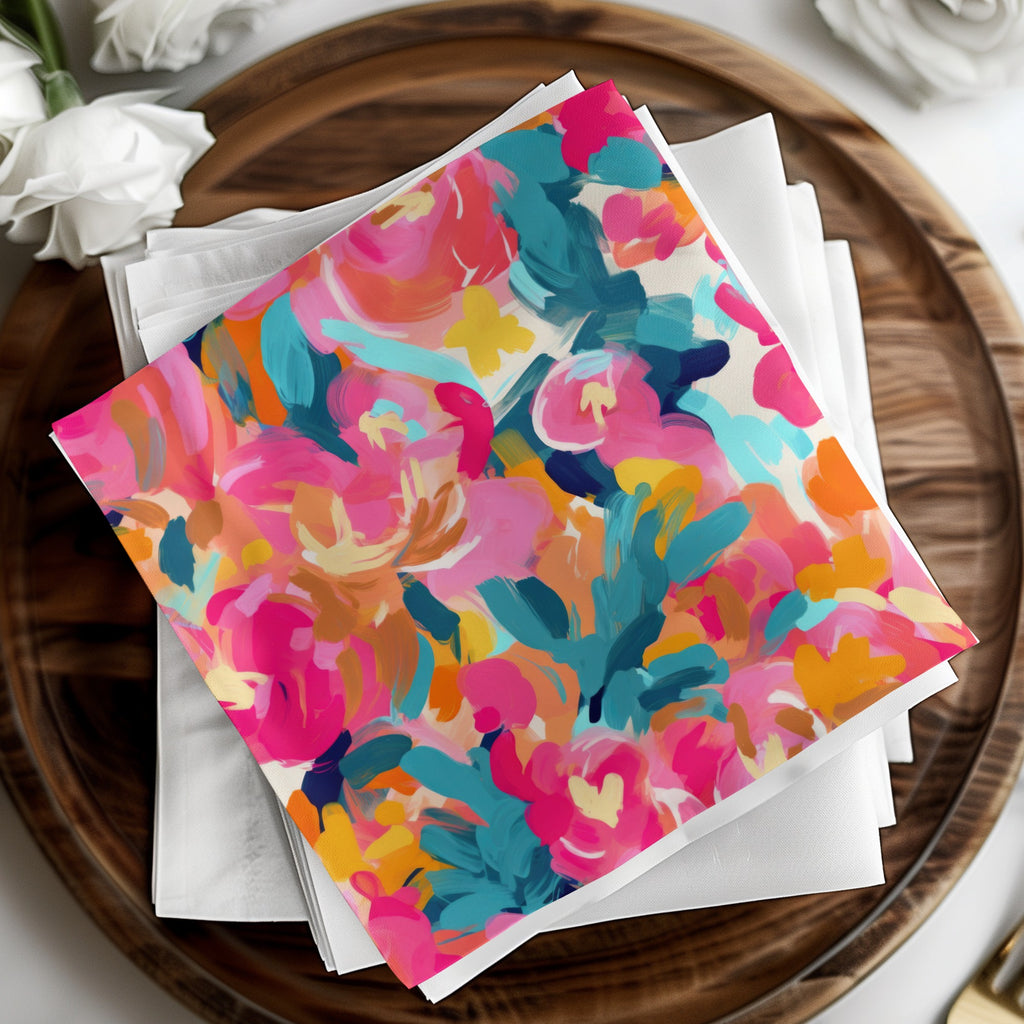 Colorful Floral Design Pattern for Stylish Napkins