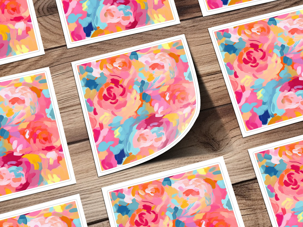Vibrant Abstract Floral Art Print for Home Decor