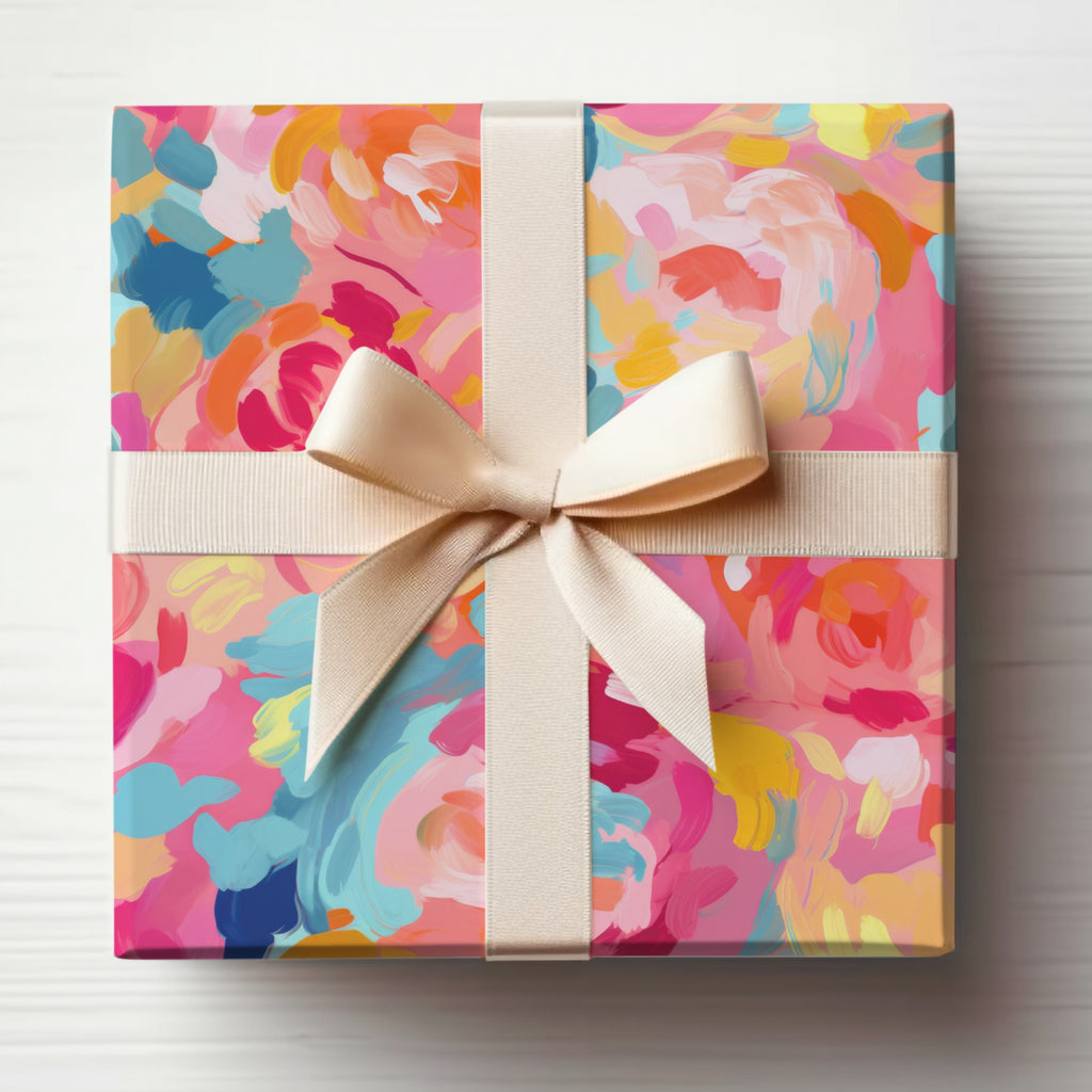 Colorful Abstract Floral Design Gift Wrap Box