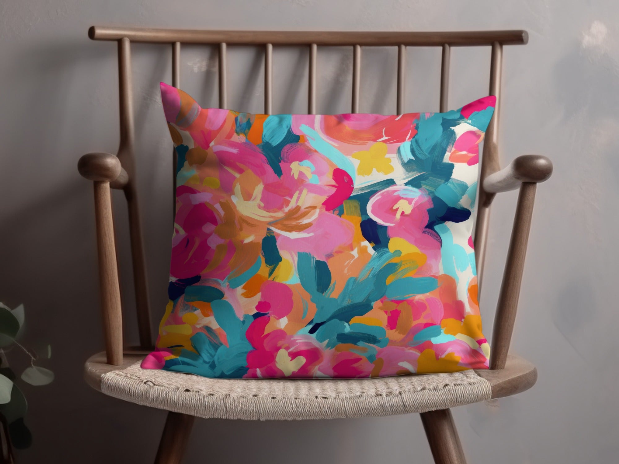 Colorful Abstract Floral Design Cushion Product