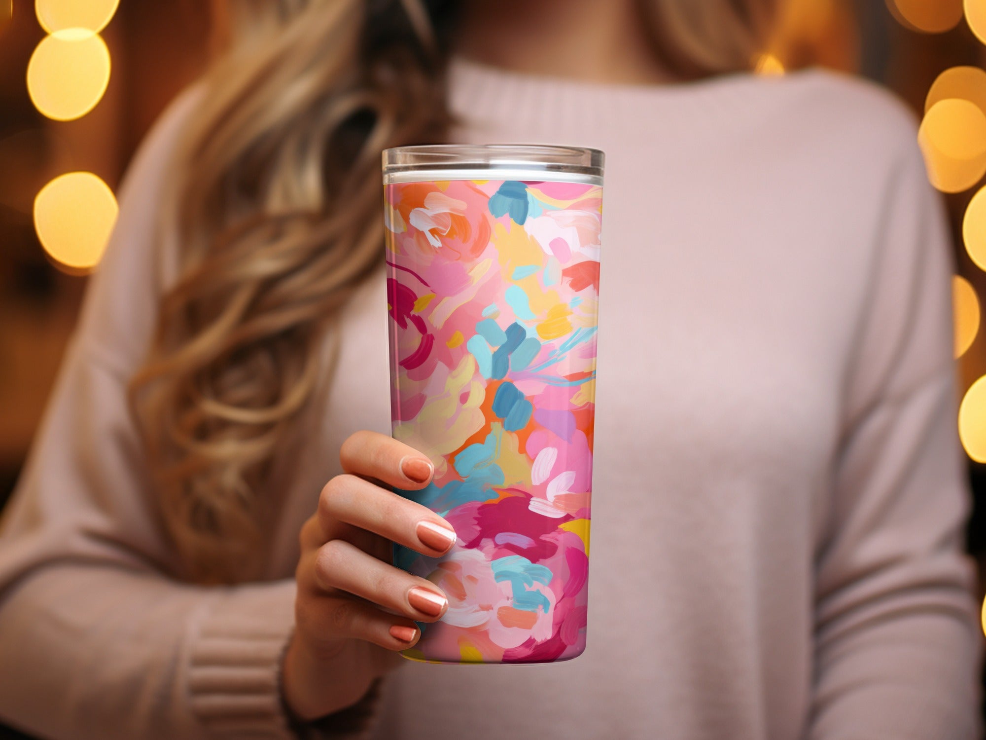 Vibrant Multicolor Abstract Design Insulated Tumbler