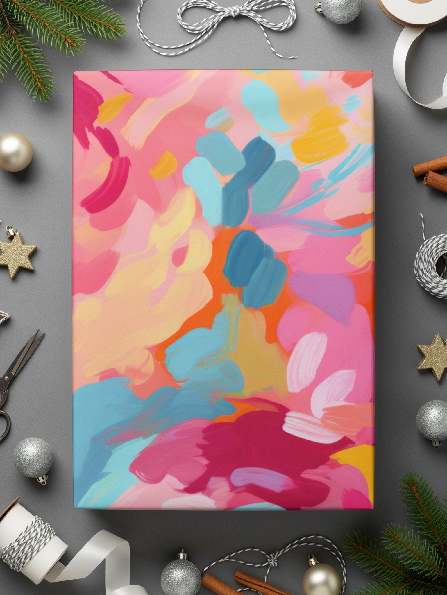 Colorful Abstract Art on Wrapped Canvas product