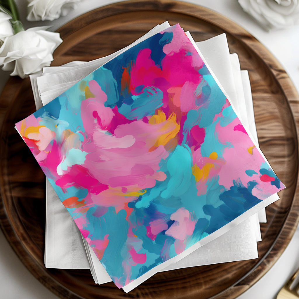 Vibrant Multicolor Abstract Art Design Napkin Set