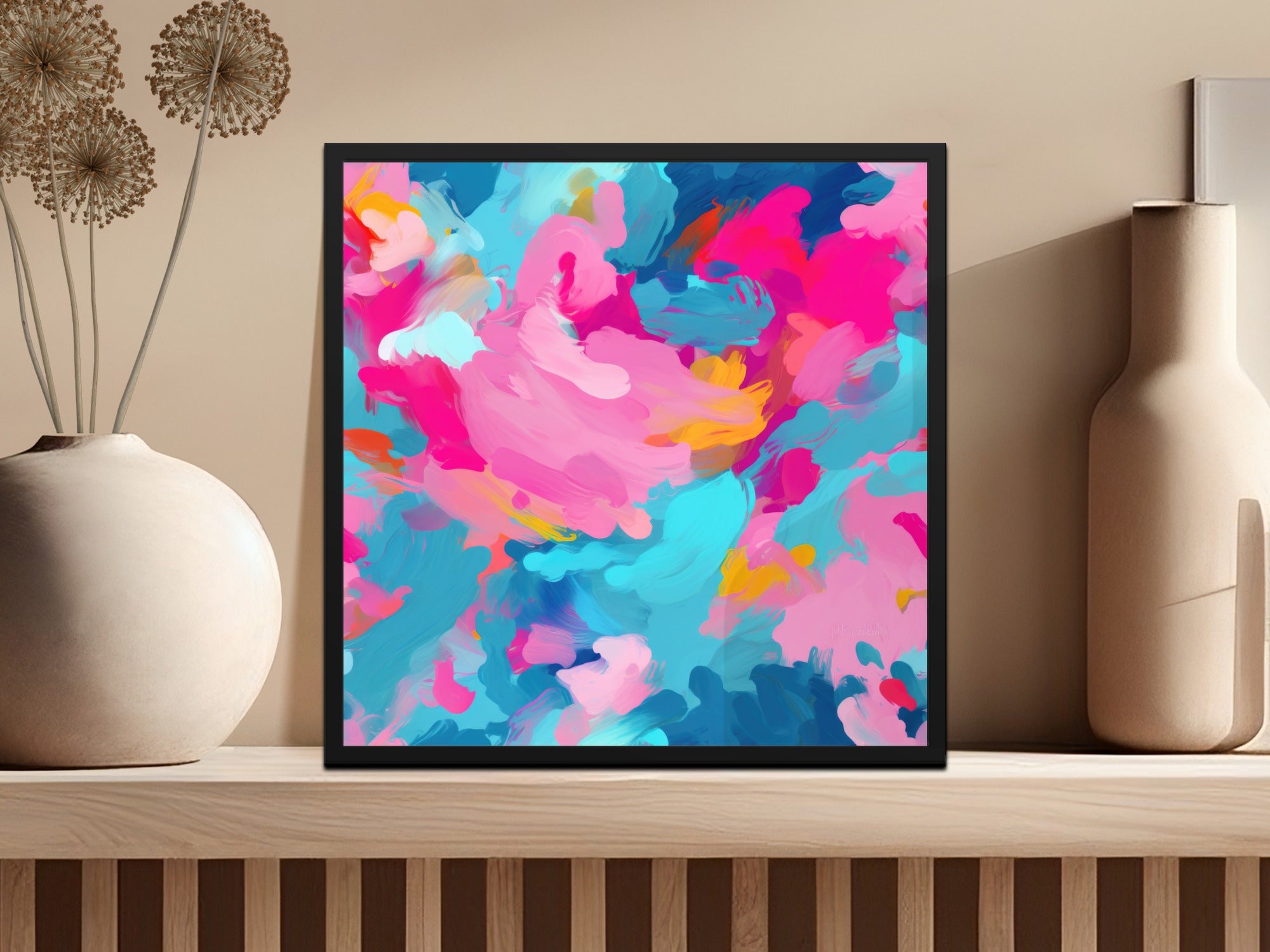 Abstract Colorful Clouds Art Print for Home Decor