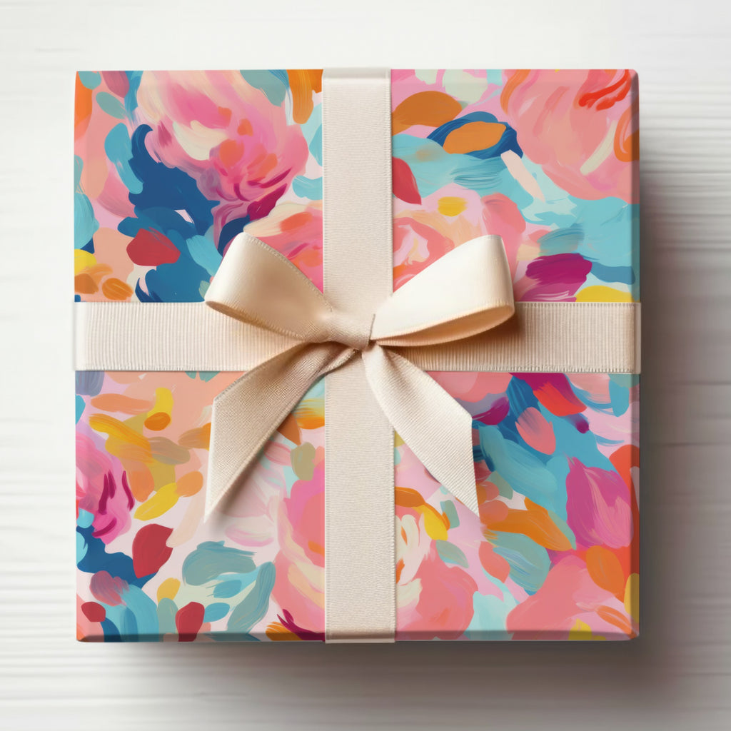 Colorful Gift Wrap with Ribbon Present Packaging Box