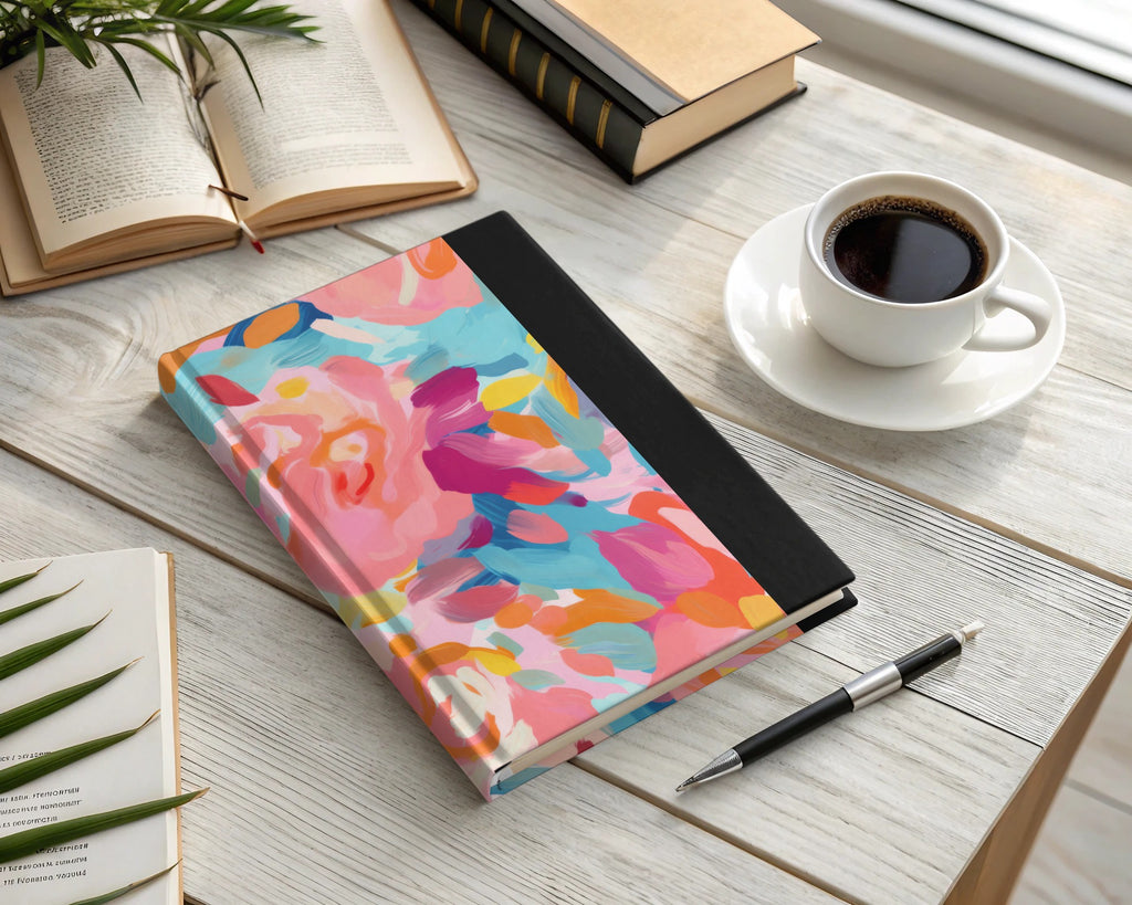 Vibrant Floral Motif Hardcover Journal Notebook