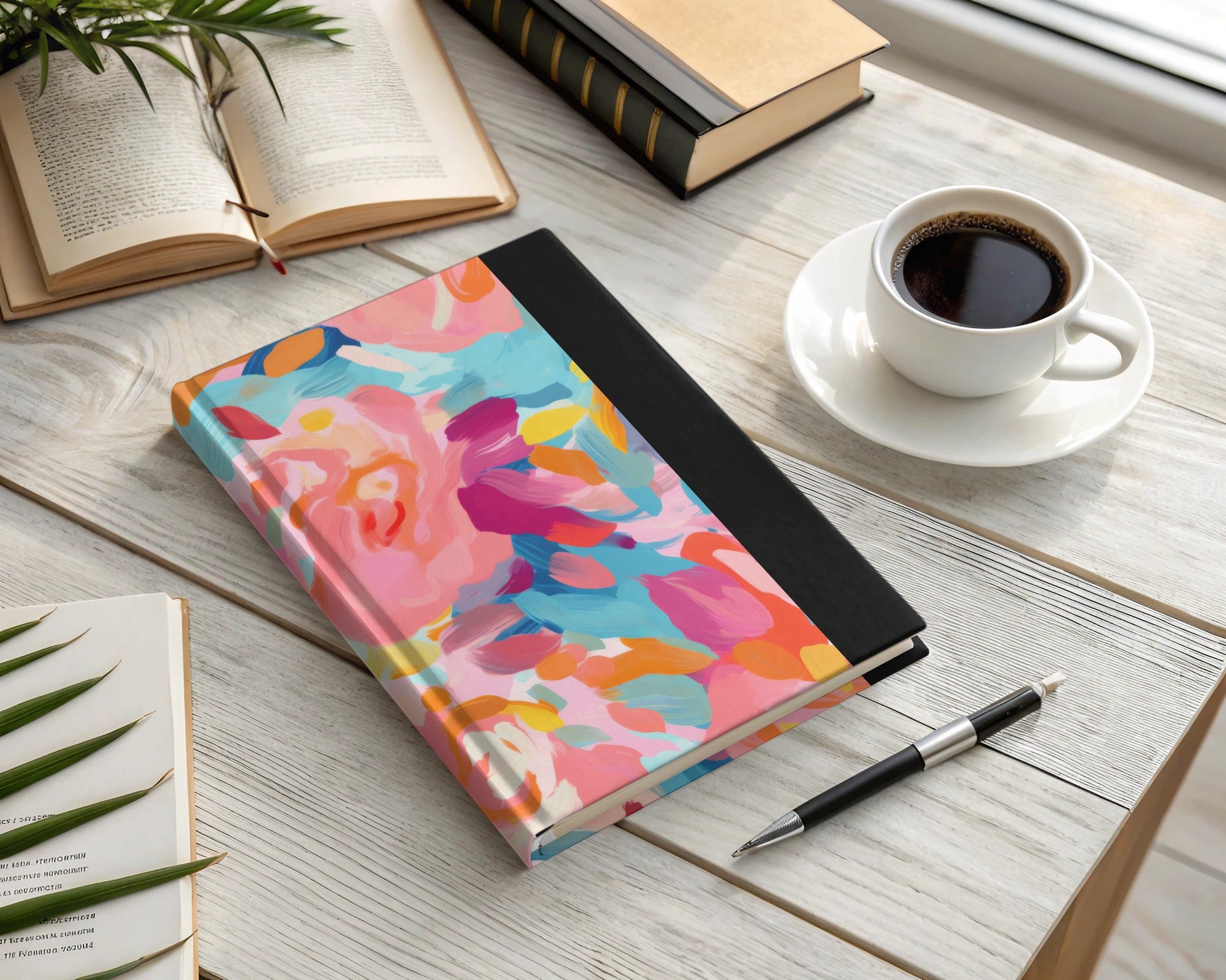 Vibrant Floral Motif Hardcover Journal Notebook
