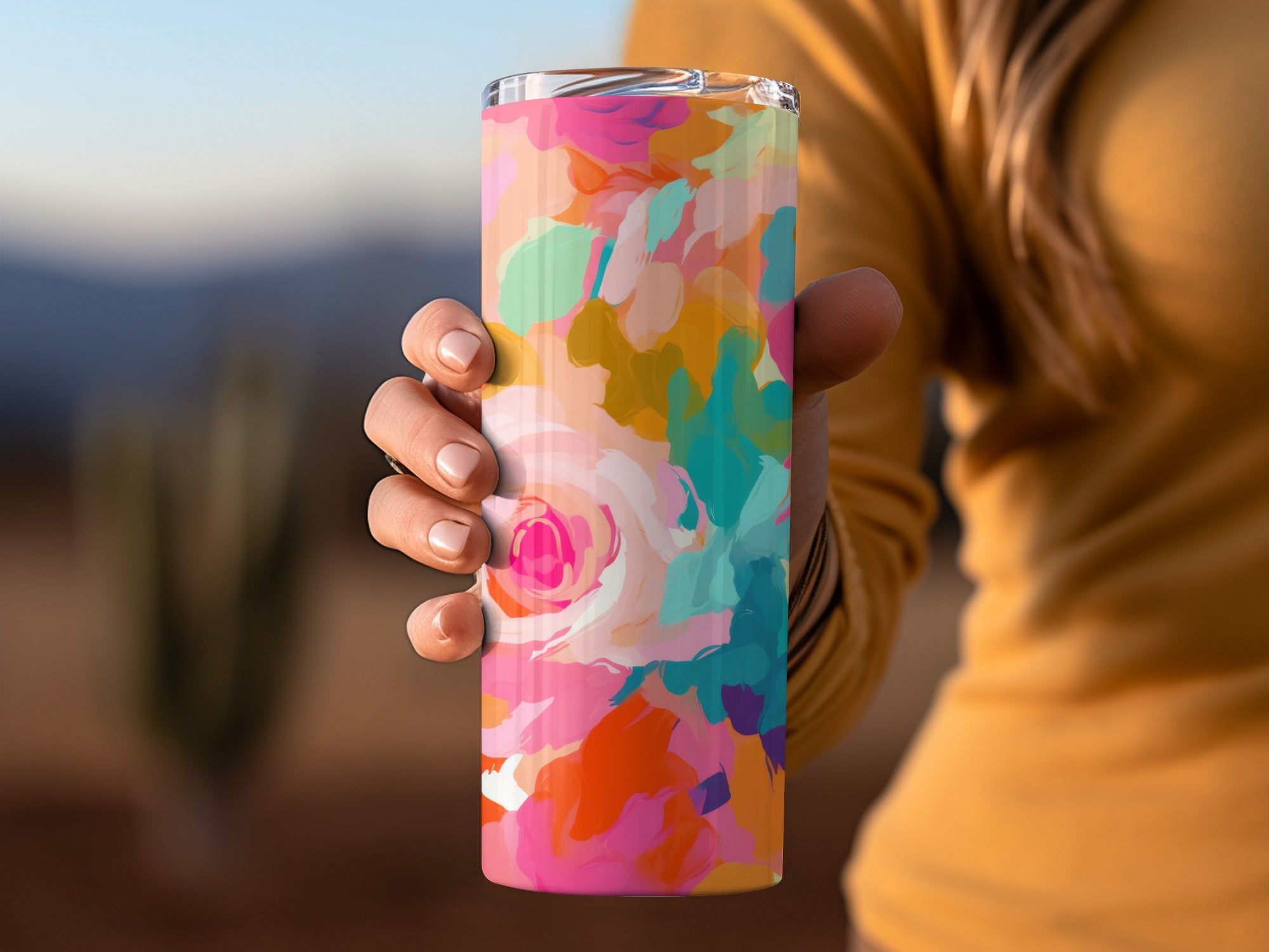 Colorful Abstract Art Design Travel Mug