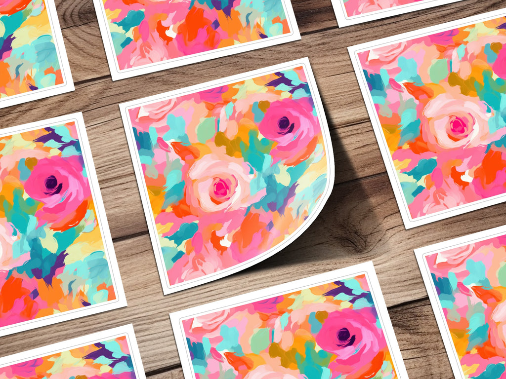 Vibrant Abstract Floral Design Artwork Prints