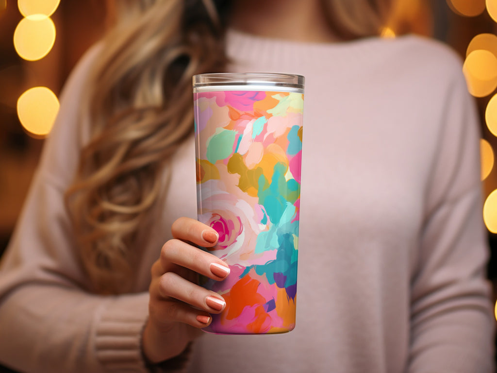 Vibrant Abstract Color Splash Design Travel Mug