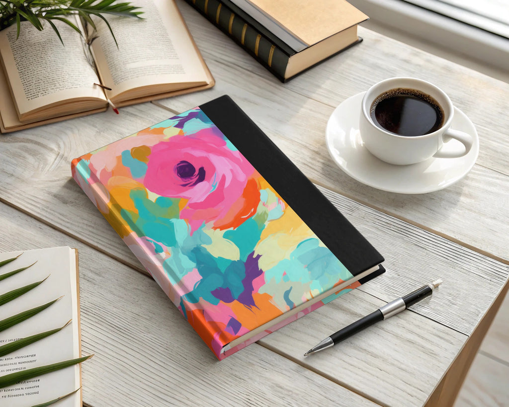 Colorful Abstract Painted Design Hardcover Journal