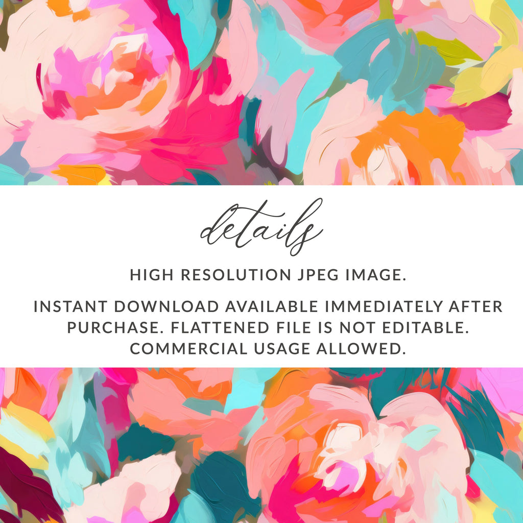 High Resolution Floral Art Instant Download JPEG Image