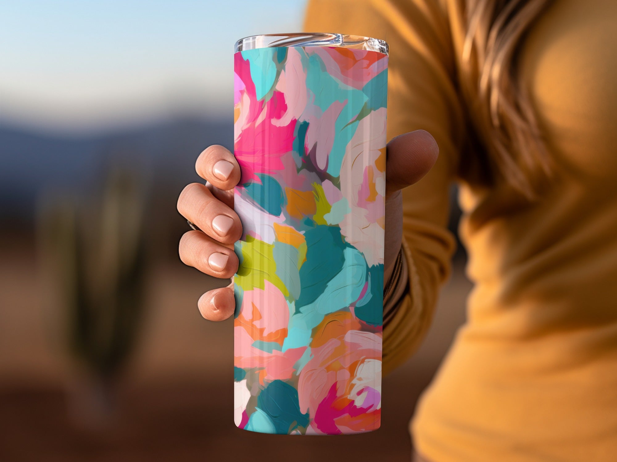 Colorful Abstract Design Insulated Tumbler Product