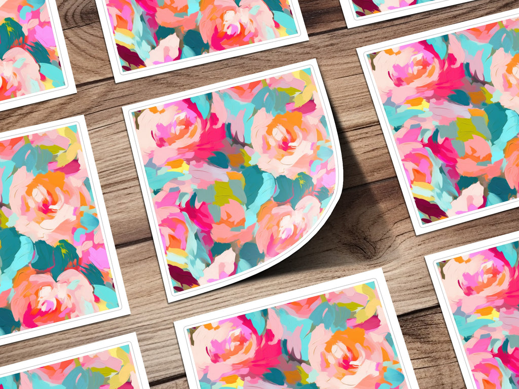 Abstract Colorful Floral Design Art Print Product
