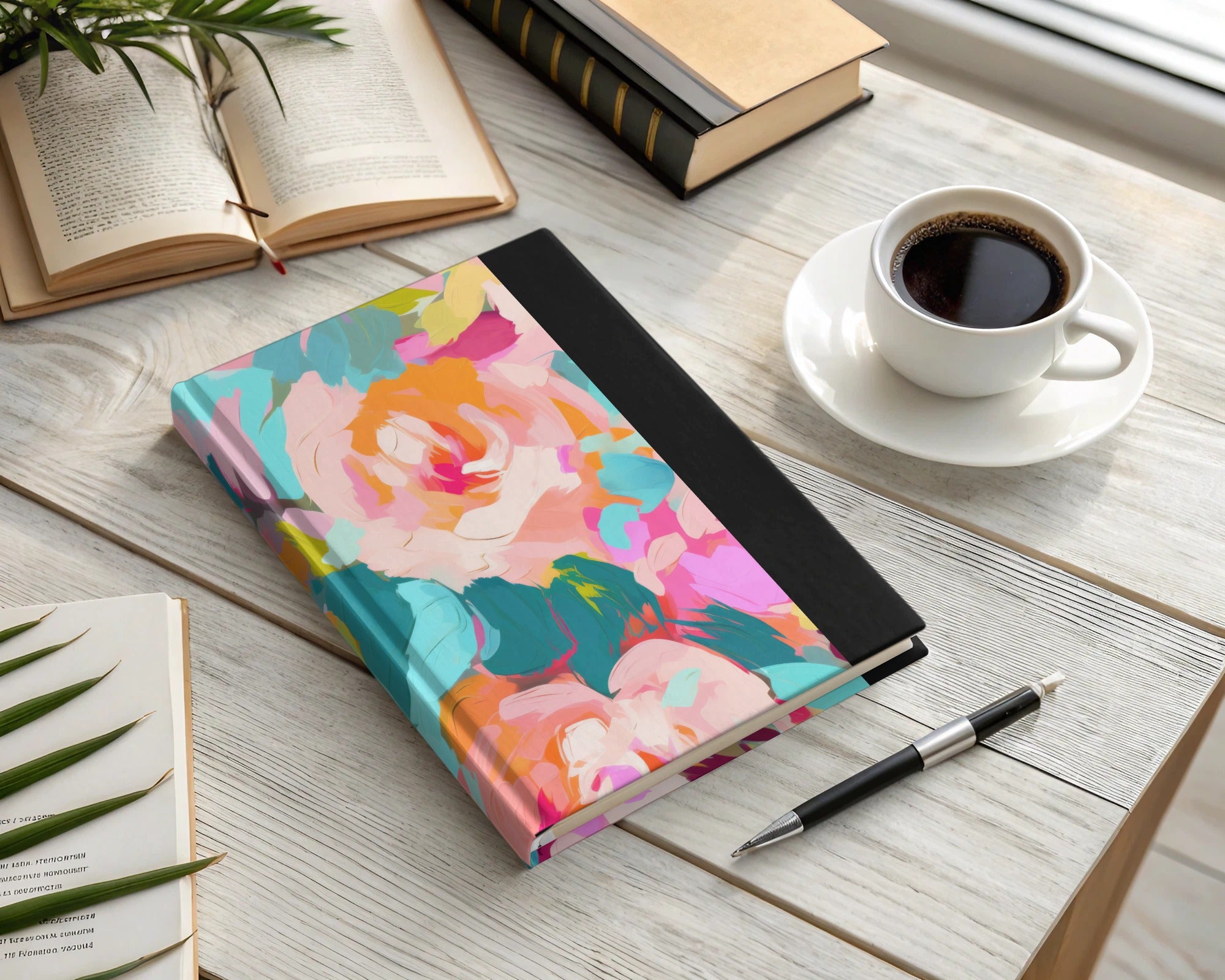 Vibrant Floral Design Hardcover Notebook Journal