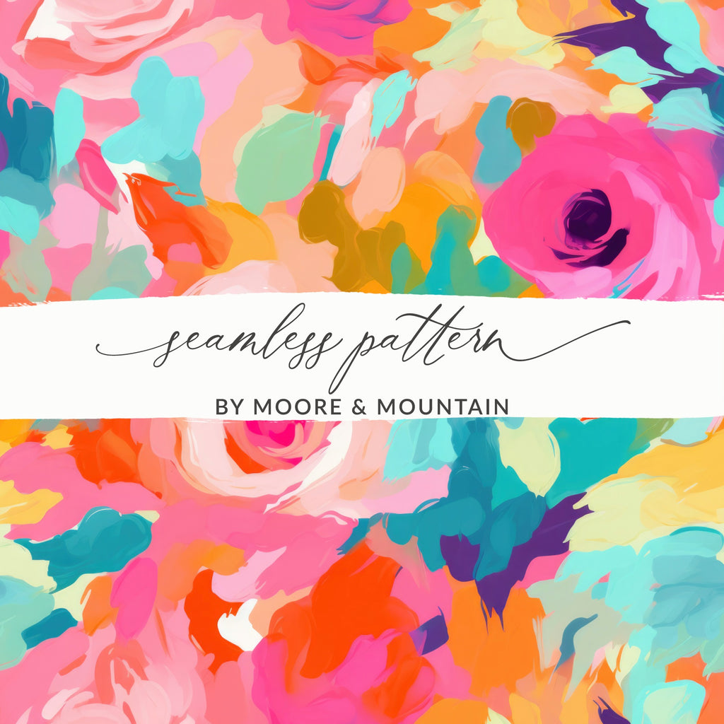 Vibrant Colorful Floral Seamless Pattern by Moore & Mountain