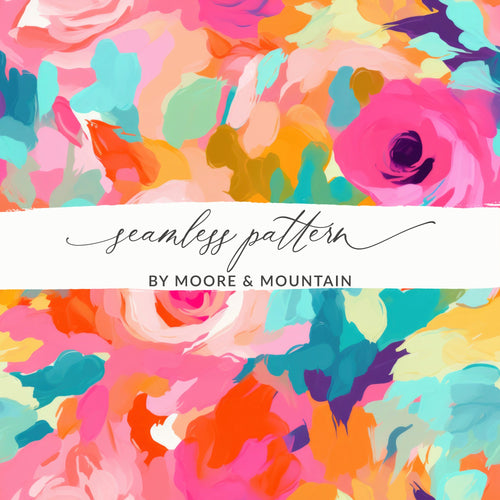Vibrant Colorful Floral Seamless Pattern by Moore & Mountain